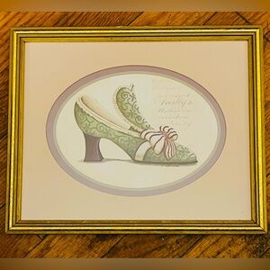 Elegant Green and Purple Women's Shoe Art 8 1/2” X 10 1/2”